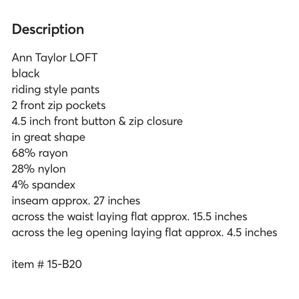 LOFT Riding Style Pants - Picture 7 of 7